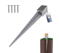 Gezu Impex Post Support 91 X 91 X 750 mm Hot Dip Galvanised Fence Holder Anchor Spike Ground Sleeve (Set Of 12)