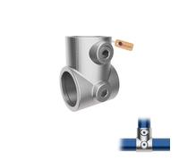 GeZu Impex Short Tee Tube Clamp Ø 42 mm Hot Dip Galvanised Silver Single Socket T Connector Pipe Fitting Tube for Tubular Assemblies