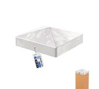 Gezu Impex Steel Fence Post Cap Hot Dip Galvanised Pyramid Square Gate Post Top Cap - 91 X 91 mm (Pack Of 4)