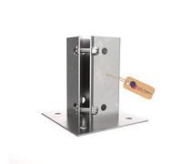 GeZu Impex Swift Clamp Bolt Down Post Support 75 x 75 mm Hot Dip Galvanised Post Base Bracket Fence Foot Base Square Bracket Bolt Down Post Shoe