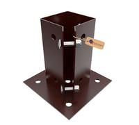 GEZU IMPEX Swift Clamp Bolt Down Post Support 75 x 75 mm Powder Coated Set of 4 Post Base Bracket Fence Foot Base Square Bracket Bolt Down Post Shoe