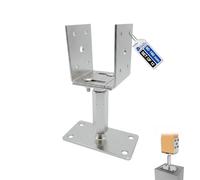 GeZu Impex U Adjustable Elevated Post Base Support U 80-160 mm Set of 12 | Electroplated Bolt Down