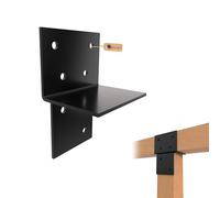 GeZu Impex Wood Connector T Piece 121 x 121 mm Black Powder Coated T Connector Bracket Wall & Post Connector for Wooden Structures