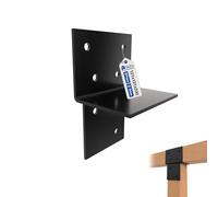 GeZu Impex Wood Connector T Piece 121 x 121 mm | Powder Coated Black T Connector Bracket Wall & Post Connector for Wooden Structures