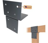 Gezu Impex Wood Connector T Piece 91X91mm Anthracite Powder Coated Bracket Wall & Pos For Wooden Structures