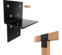 Gezu Impex Wood Connector T Piece 91X91mm Black Powder Coated T Connector Bracket Wall & Post Connector For Wooden Structures