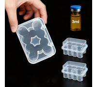 GEZVCMO Twin-Pack 3mL Peptide Vial Organizer for Refrigerator - 2x10 Slots Stackable Plastic Case, Secure Fridge & Freezer Safe Holder for Insulin, Semaglutide, Diabetic Care Supplies