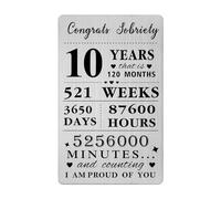 Gezxin 10 Year Sobriety Card Gifts For Men Women- Congratulations 10 Year Sober Wallet Insert Card for Him Her- Personalised Sobriety Ten Years Proud of You Presents
