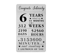 Gezxin 6 Years Sobriety Gifts For Men Women- Congratulations 6 Years Sober Card for Him Her- Personalised 6 Year Recovery Gifts I Am Proud Of You