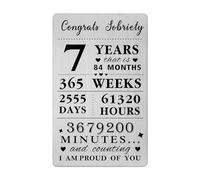 Gezxin 7 Years Sobriety Gifts For Men Women- Congratulations 7 Years Sober Card for Him Her- Personalised 7 Year Recovery Gifts I Am Proud Of You