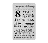Gezxin 8 Years Sobriety Gifts For Men Women- Congratulations 8 Years Sober Card for Him Her- Personalised 8 Year Recovery Gifts One Day At A Time