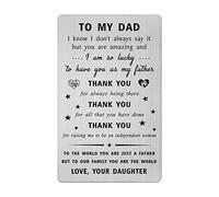 Gezxin Dad Gifts- Dad Father's Day Card Gift from Daughter- Thank You Dad Gifts for Men- Dad Birthday Wallet Card- Father Wedding Valentine Christmas Thanksgiving Xmas Present