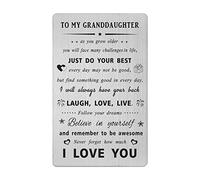 Gezxin Granddaughter Gifts- Granddaughter Birthday Card Gift from Grandma- Special Granddaughter Graduation Wallet Card- Personalised Mother's Day Valentines Christmas Easter Xmas Presents