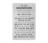 Gezxin Grandson Insert Card- Christmas Xmas Card Gifts for Grandson from Grandparents- To Our Grandson Birthday Valentines Father's Day Wedding Easter Presents, 3.35*2.13Inch
