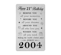 Gezxin Happy 21st Birthday Card for Her Him- Personalised 21 Year Yr Old Birthday Gifts for Women Men Female Male- 2004 Bday Presents Ideas Keepsake for Girls Boys