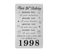 Gezxin Happy 26th Birthday Card for Women Men- Personalised 26 Year Old Birthday Gifts Card for Him Her Female Male- 1999 Bday Presents Ideas Keepsake for Girls Boys