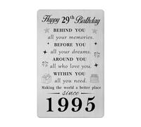 Gezxin Happy 29th Birthday Card for Women Men- Personalised 29 Year Old Birthday Gifts Card for Him Her Female Male- 1996 Bday Presents Ideas Keepsake for Girls Boys