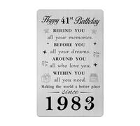 Gezxin Happy 41st Birthday Gifts for Men Women- Personalised 41 Year Yr Old Birthday Gift for Him Her Female Male- 1984 Bday Presents Ideas Keepsake for Woman Man