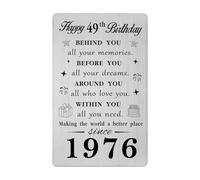 Gezxin Happy 49th Birthday Gifts for Women Men- Personalised 49 Year Yr Old Birthday Gift Card for Female Male Him Her- 1976 Bday Presents Ideas Keepsake for Woman Man
