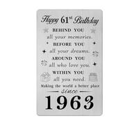 Gezxin Happy 61st Birthday Gifts for Women Men- Personalised 61 Year Yr Old Birthday Card for Him Her Female Male- 1964 61th Bday Presents Ideas Keepsake for Woman Man