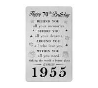Gezxin Happy 70th Birthday Gifts for Women Men- Personalised 70 Year Yr Old Birthday Gift Card for Female Male Him Her- 1955 Seventy Bday Presents Ideas Keepsake