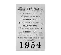 Gezxin Happy 71st Birthday Gifts for Women Men- Personalised 71 Year Yr Old Birthday Card for Him Her Female Male- 1954 71th Bday Presents Ideas Keepsake for Woman Man