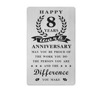 Gezxin Happy 8 Year Work Anniversary Card Gifts for Women Men- 8th Job Anniversary Card Decoration for Employees Coworkers