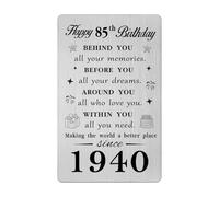 Gezxin Happy 85th Birthday Card for Men Women- Personalised 85 Year Yr Old Birthday Gift for Female Male Him Her- 1940 Bday Presents Ideas Keepsake for Woman Man