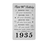 Gezxin Happy 90th Birthday Card for Men Women- ersonalised 90 Year Yr Old Birthday Gifts Presents for Him Her Female Male- 1935 Bday Presents Ideas Keepsake for Woman Man