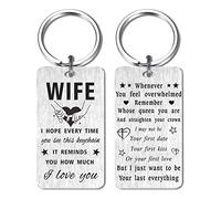 Gezxin I Love You Wife Keyring - Personalized Keychain Gift for Women - Pink