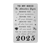 Gezxin Niece Graduation Card 2025- Personalised Niece Graduation Gifts from Auntie and Uncle- College High Middle School 5th 8th Grade Master Nurse Medical Grad Graduate Presents