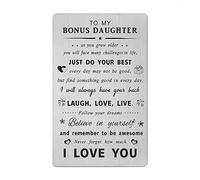 Gezxin Stepdaughter Gifts- Personalised Card Gifts for My Stepdaughter from Stepdad and Step Mum- To My Bonus Step Daughter Graduation Christmas Xmas Valentine's Wedding Mothers Day Present