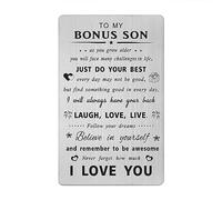 Gezxin Stepson Gifts- Step Son Card Gifts from Step Mum Dad- to My Bonus Son Wallet Card on His Wedding day- Graduation Christmas Xmas Valentine's Fathers Day Present