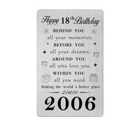 Gezxin Sweet Happy 18th Birthday Gifts for Girls Boys- Personalised 18 Year Yr Old Birthday Card for Women Men Male Female- 2007 Eighteenth Bday Present Keepsake Ideas