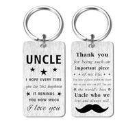Gezxin Uncle Father's Day Day Keyring, Gifts for Uncle Birthday Wedding Easter Present from Niece Nephew
