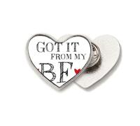 GF Got It From My BF Valentine's Day Heart Metal Pin Brooch Clip Love