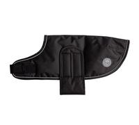 GF Pet Dog Raincoat Blanket Dog Jacket Warm Coat for Dogs, Waterproof Fleece Lined Velcro Fasten Jacket - Black - Medium