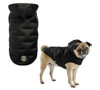 GF PET Cloud Dog Parka - Cozy Fleece Lining - Water-Resistant Pet Jacket for Cold Weather - Adjustable Fit for Dogs - XS, Black