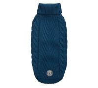GF Pet Dog Jumper Chalet Sweater, Knitted Winter Pullover for Dogs, Crochet Turtleneck Dog Coat - Dark Teal - Medium