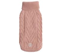 GF Pet Dog Jumper Chalet Sweater, Knitted Winter Pullover for Dogs, Crochet Turtleneck Dog Coat - Pink - XL