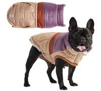 GF Pet Dog Puffer Jacket Elasto-Fit Warm Coat for Dogs Water Repellent Padded Winter Bomber - Sand - XS