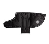 GF Pet Dog Raincoat Blanket Dog Jacket Warm Coat for Dogs, Waterproof Fleece Lined Velcro Fasten Jacket - Black - Small