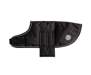 GF Pet Dog Raincoat Blanket Dog Jacket Warm Coat for Dogs, Waterproof Fleece Lined Velcro Fasten Jacket - Black - Small