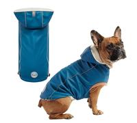 GF PET Raincoat for Dogs | Insulated & Reflective Waterproof Dog Rain Coat Jacket with Adjustable Hood, Neck, Chest | Comfortable & Easy-On Dog Rain Coats for Pets - Dark Blue - X Large