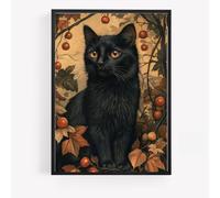 gfc black cat kittens Print Picture Poster preppy portrait A4 UNFRAMED wall art Home decor Decorating orange aesthetic autumn abstract art