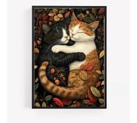 gfc cuddling cats kittens Print Picture Poster preppy portrait A4 UNFRAMED wall art Home decor Decorating orange aesthetic autumn abstract