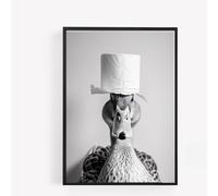 gfc duck with toilet roll on head Funny Bathroom Toilet animal Print Picture Poster A4 UNFRAMED wall art Home decor Decorating