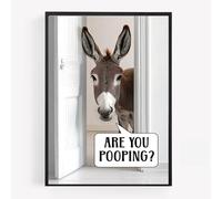 gfc Funny donkey bathroom Print Picture Poster kitchen A4 UNFRAMED wall art Home decor Decorating are you pooping