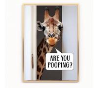 gfc Funny GIRAFFE bathroom Print Picture Poster kitchen A4 UNFRAMED wall art Home decor Decorating are you pooping