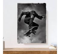 gfc funny monkey skateboarding skate board animal Print Picture Poster A4 UNFRAMED wall art Home decor Decorating preppy